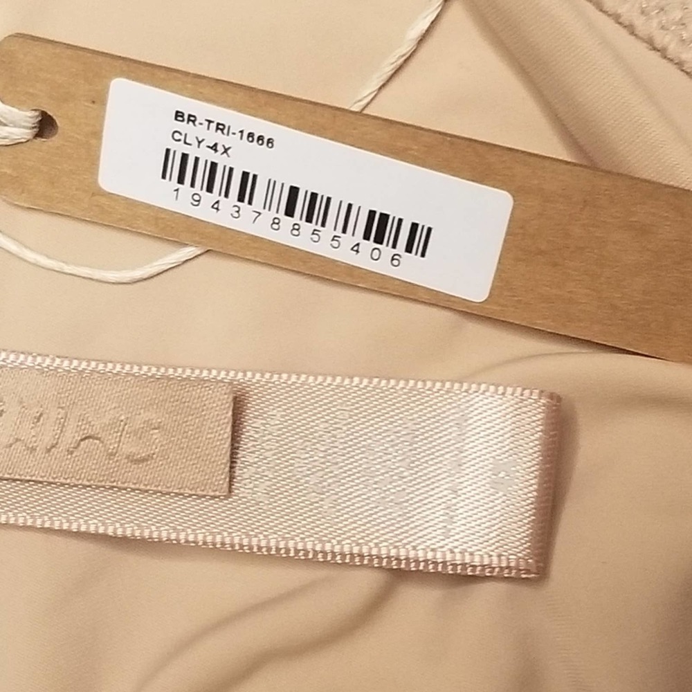 Skims Sparkle Jersey Swarovski Crystal Mini Triangle Bra Clay 4X NWT - Picture 7 of 8